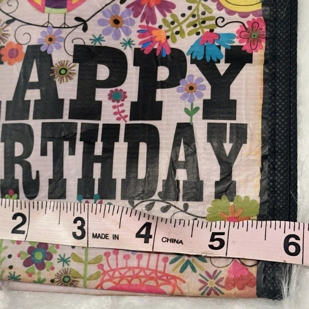 Natural Life Happy Birthday Reusable Mini Gift Bag Boho Floral Owl GBAG012